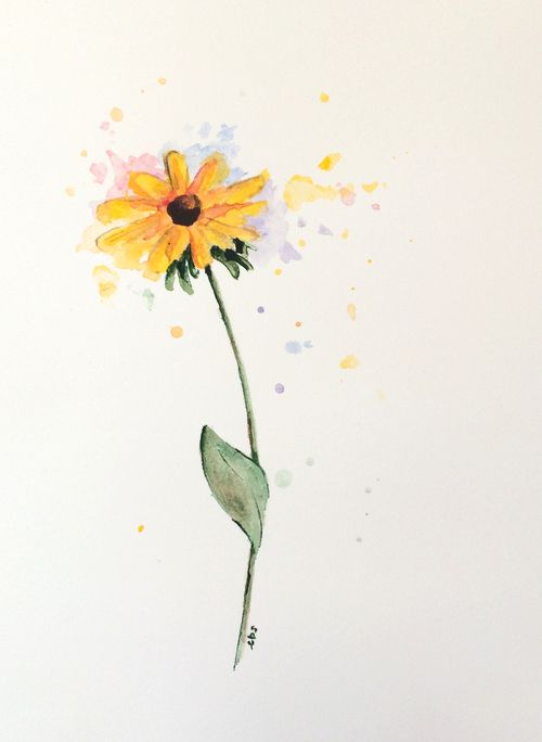 500x684 Black Eyed Susan Ink Black Eyed Susan, Tattoo And - Watercolor Black Eyed Susan