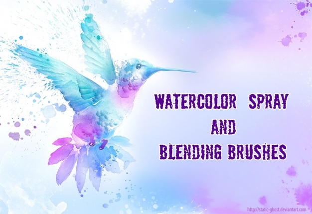 626x431 Watercolor Spray And Blending Brushes (Abr) 21.85 Mb - Watercolor Blending