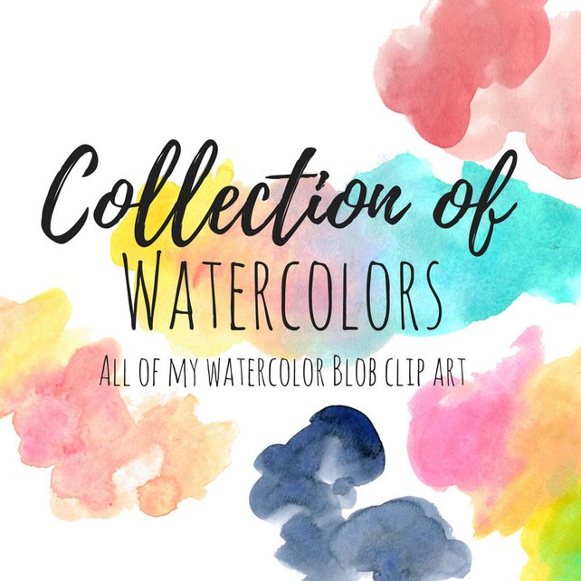 642x642 Watercolor Clip Art Watercolor Blob Clip Art Watercolor Etsy - Watercolor Blob