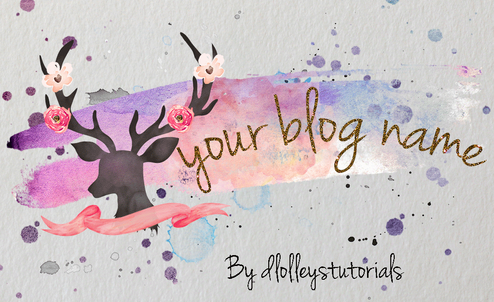 1000x612 Watercolor Deer Psd Blog Header - Watercolor Blog