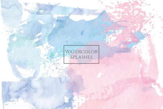 570x380 Pastel Watercolor Clipart Pastel Watercolor Strokes Pink Etsy - Watercolor Blog