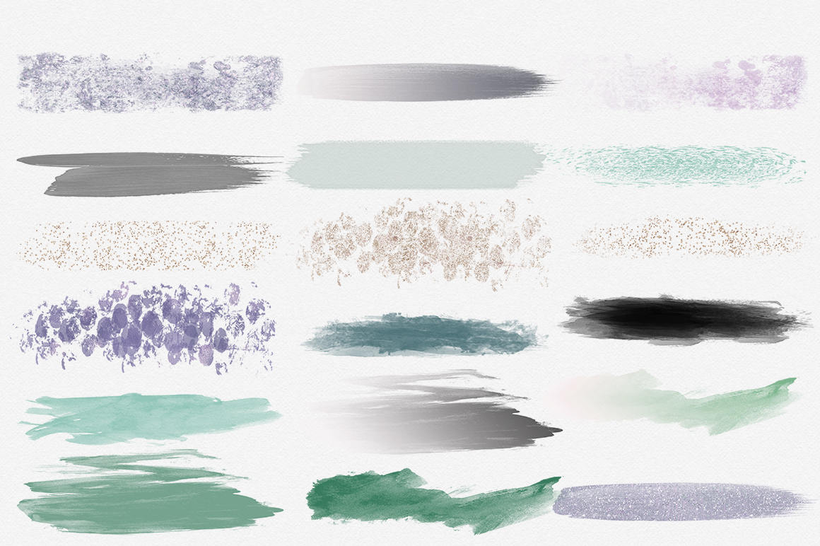 1160x772 Mint Watercolor Paint Strokes Clip Art Commercial Use Clipart - Watercolor Blog Header