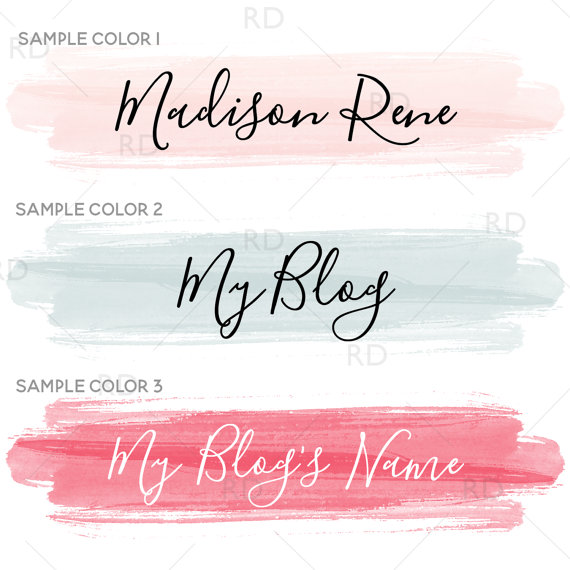 570x570 Premade Blog Header Logo - Watercolor Blog Header