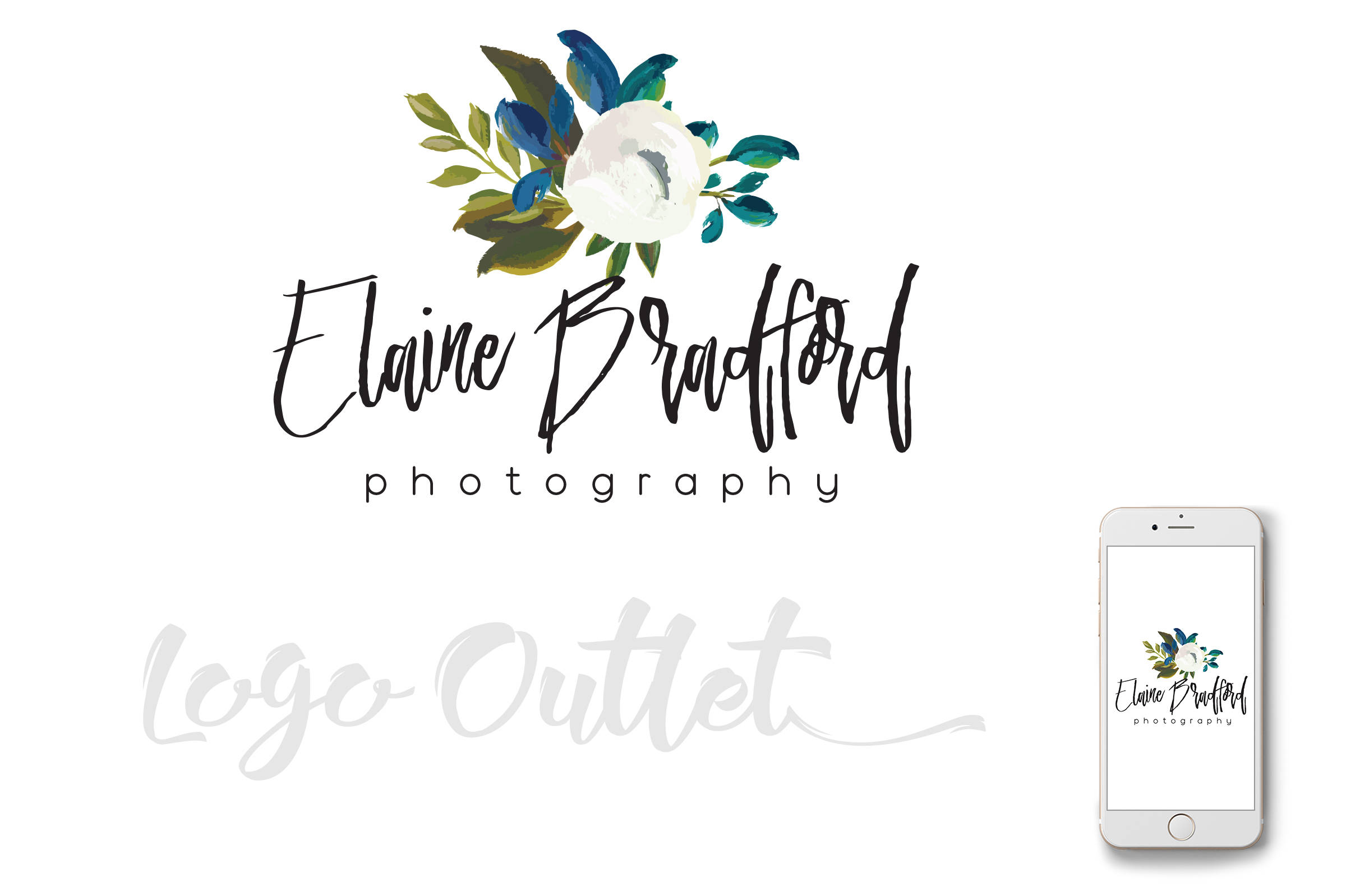 2400x1598 Watercolor Floral Premade Logo Design Amp Blog Header - Watercolor Blog Header