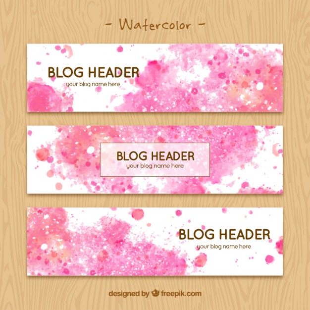 626x626 Blog Headers With Watercolor Stains Vector Free Download - Watercolor Blog Header