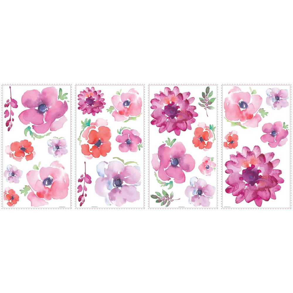 1000x1000 Roommates 5 In. X 11.5 In. Kathy Davis Watercolor Blooms 25 Piece - Watercolor Blooms