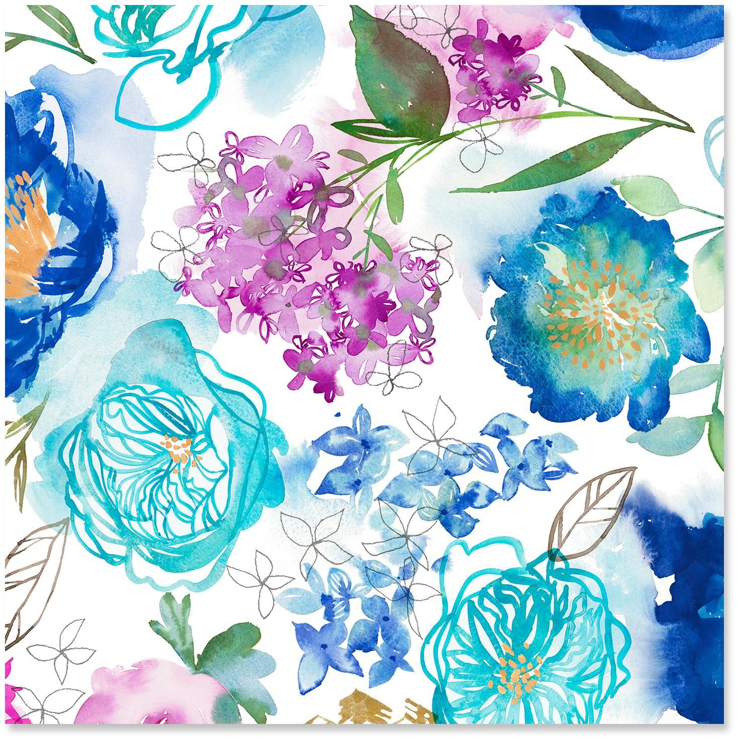 1470x1470 Watercolor Blooms Wrapping Paper Roll, 27 Sq. Ft. - Watercolor Blooms