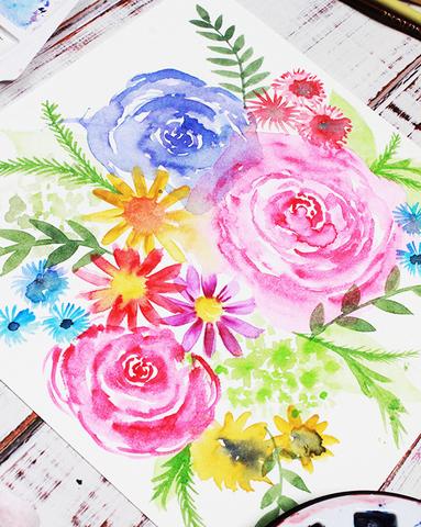 383x480 Watercolor Blooms Alisa Burke - Watercolor Blooms
