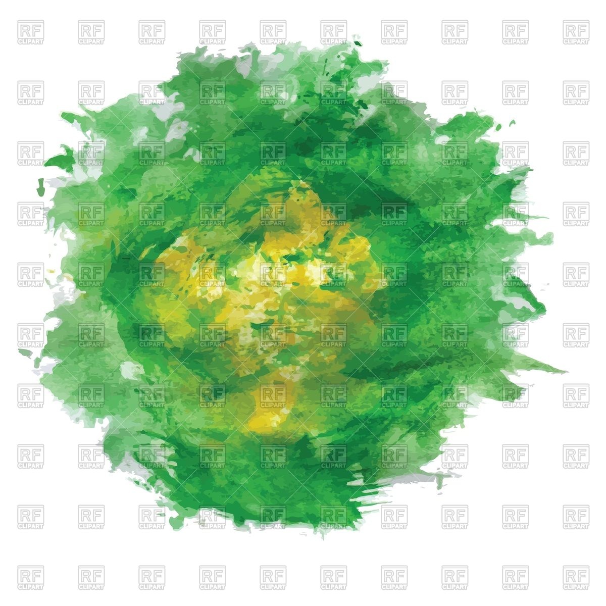 1200x1200 Green Watercolor Blot On White Background Vector Image Vector - Watercolor Blot