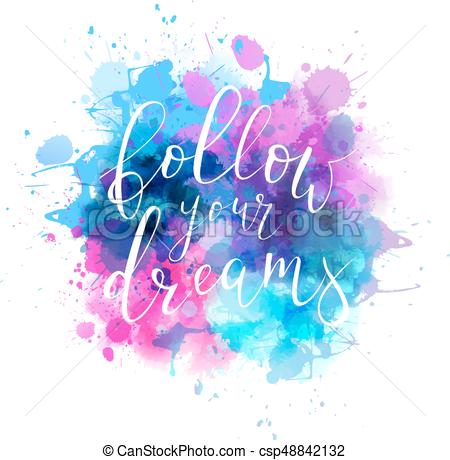 450x460 Watercolor Background With Handwritten Calligraphy. Multicolored - Watercolor Blot