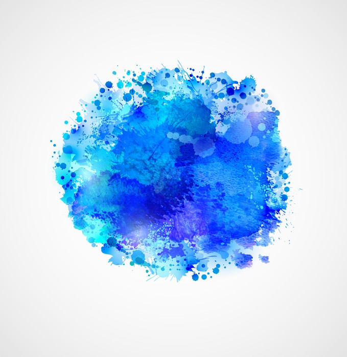 679x700 Blue Watercolor Blot Wall Mural We Live To Change - Watercolor Blot