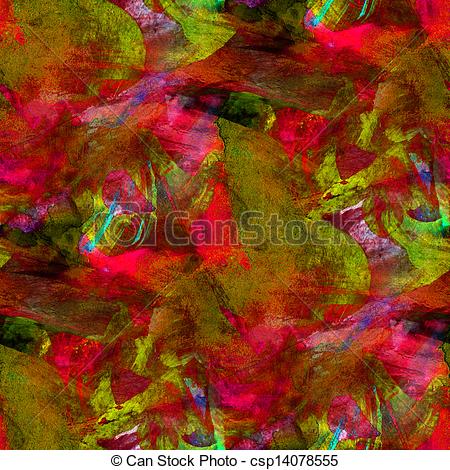 450x470 Seamless Painting Red Green Watercolor With Bright Brushstrokes - Watercolor Blotches