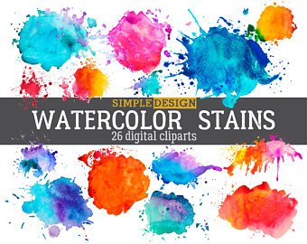 340x270 Watercolor Blotches Etsy - Watercolor Blotches