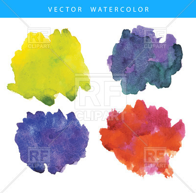 400x393 Watercolor Blotches Vector Image Vector Artwork Of Design - Watercolor Blotches