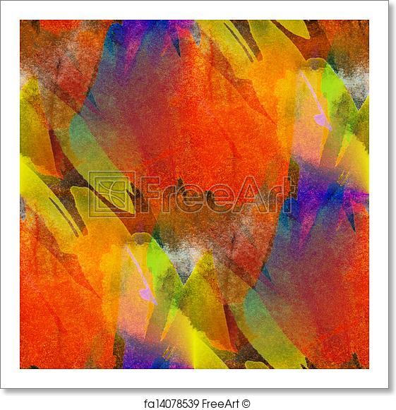 561x581 Free Art Print Of Seamless Painting Orange Red Yellow Watercolor - Watercolor Blotches
