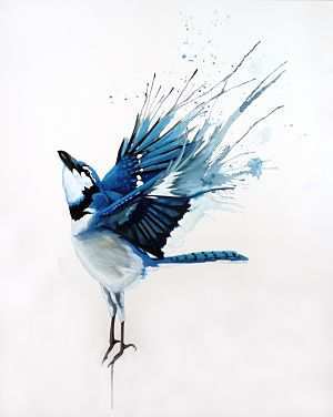 300x376 Blue Jay Painting Awesome Birds Make The Art Part 3 Painting Ideas - Watercolor Blue Jay