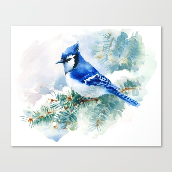 700x700 Watercolor Blue Jay Canvas Print By Fantasyartdesigns Society6 - Watercolor Blue Jay