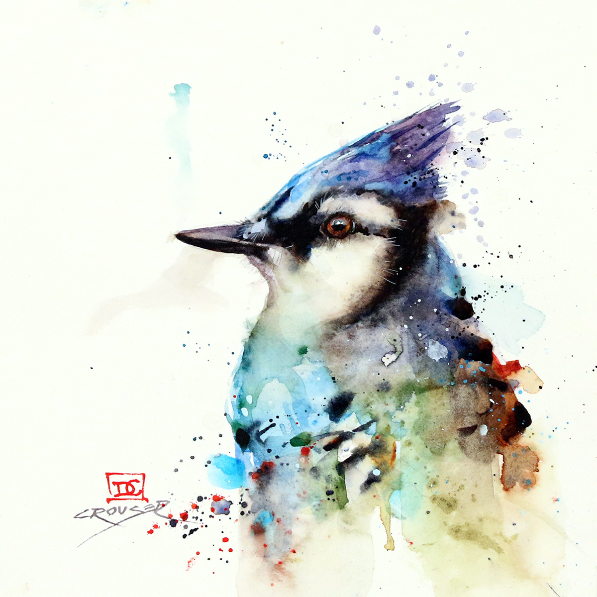 1200x1200 Blue Jay 2 - Watercolor Blue Jay