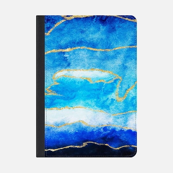 560x560 Modern Faux Gold Foil Navy Blue Ombre Watercolor Casetify - Watercolor Blue Ombre