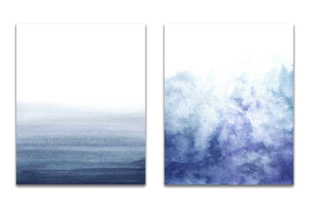 1095x729 Navy Blue Ombre Watercolor By Graphicassets - Watercolor Blue Ombre