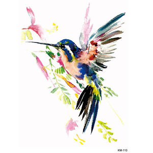 300x300 Colibri Temporary Tattoo Stickers Body Art Waterproof Big Bird - Watercolor Body