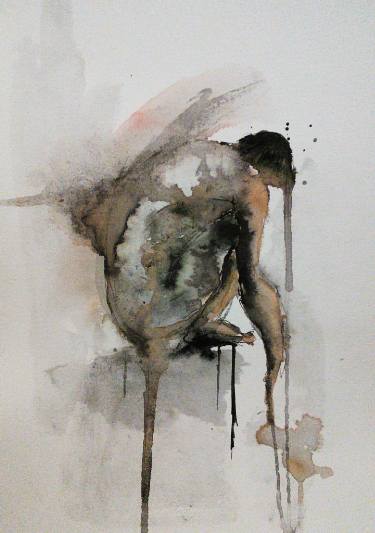 375x533 Original Abstract Body Watercolor Paintings For Sale Saatchi Art - Watercolor Body