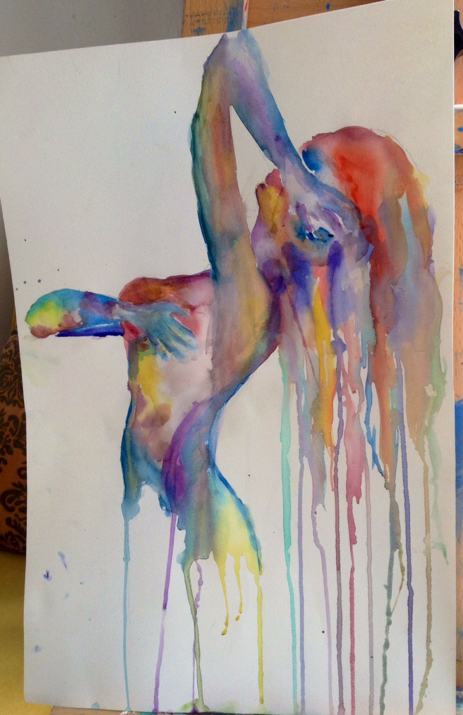 1534x2366 Abstract Watercolor Woman Body My Painting Practice - Watercolor Body