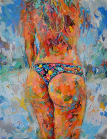 375x486 Bikini Body Painting By Dejan Bozinovski Saatchi Art - Watercolor Body Paint