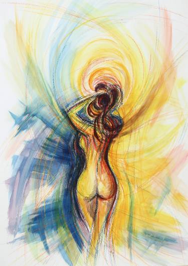 375x530 Energy Body Painting By Dr Oliver Pfaff Saatchi Art - Watercolor Body Paint