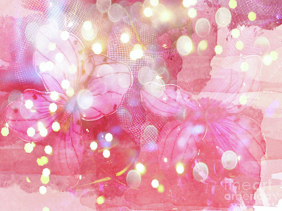 900x675 Pink Abstract Butterflies Fantasy Fairytale Bokeh Lights - Watercolor Bokeh