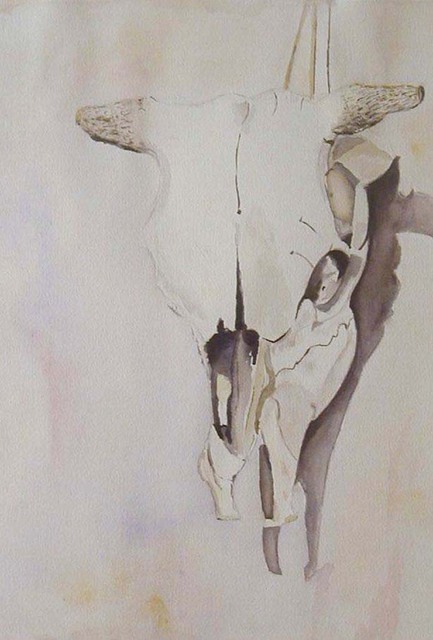 433x640 Terri Higgins Artwork Bones Original Watercolor Still Life Art - Watercolor Bones
