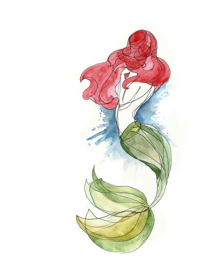 640x905 Mermaid Watercolor Bones - Watercolor Bones