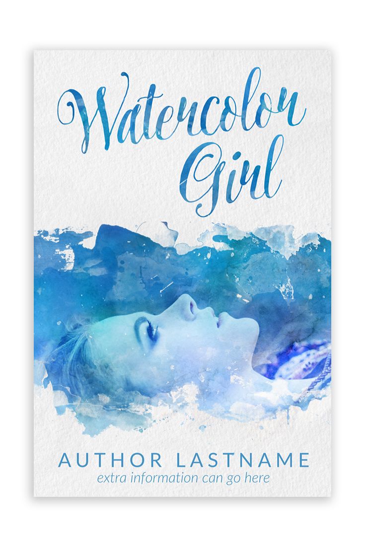 735x1102 Watercolor Girl Premium Premade Book Cover. Click The Image To - Watercolor Book Cover