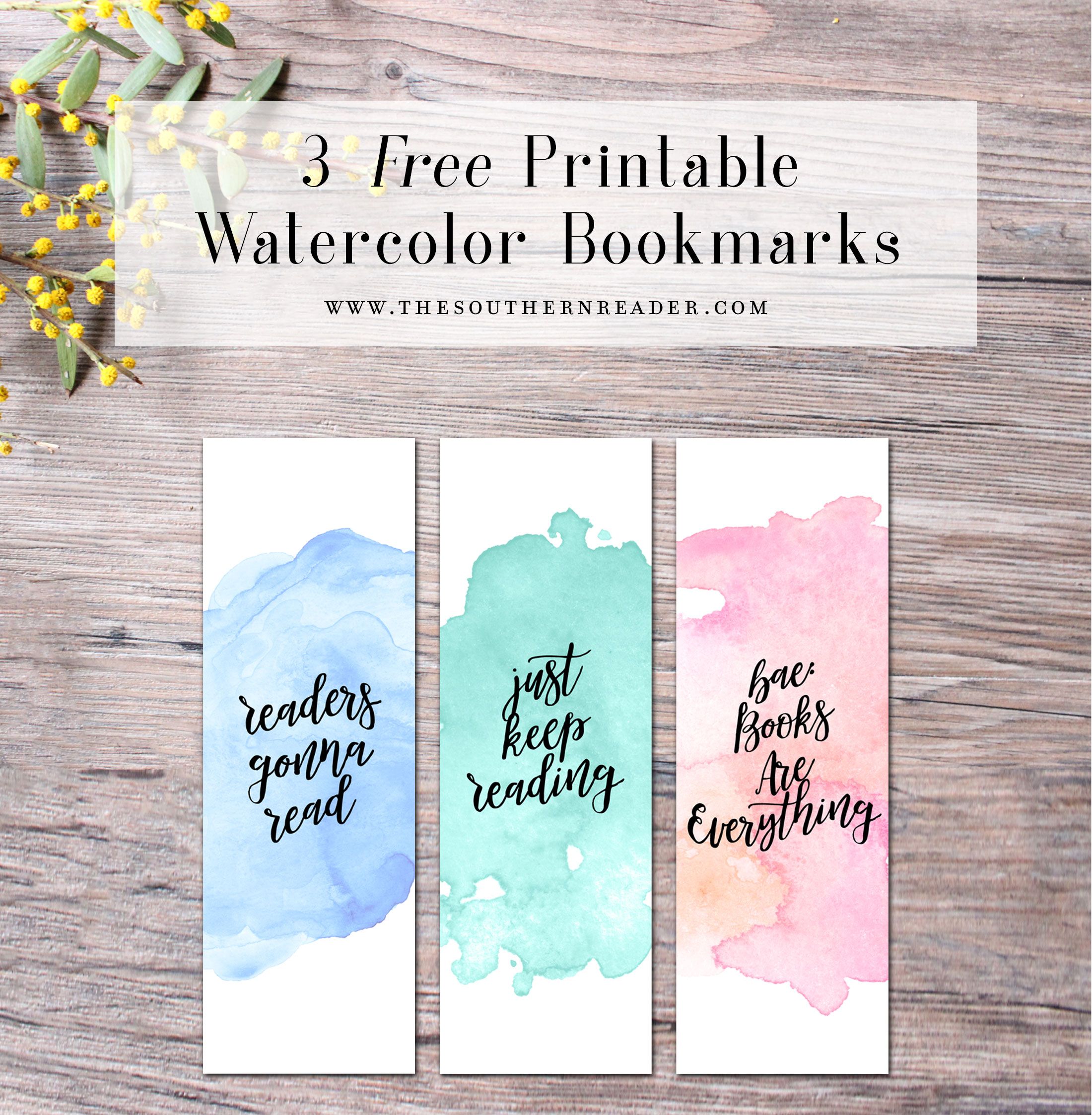 2200x2247 Free Printable Watercolor Bookmarks Calendar - Watercolor Bookmarks