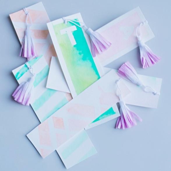 587x587 Diy Watercolor Bookmarks Craft Box Girls - Watercolor Bookmarks