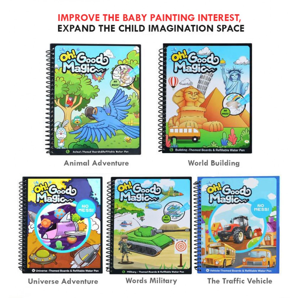 1000x1000 Vehicle Magic Coloring Book Watercolor Books For Kids Water - Watercolor Books For Kids