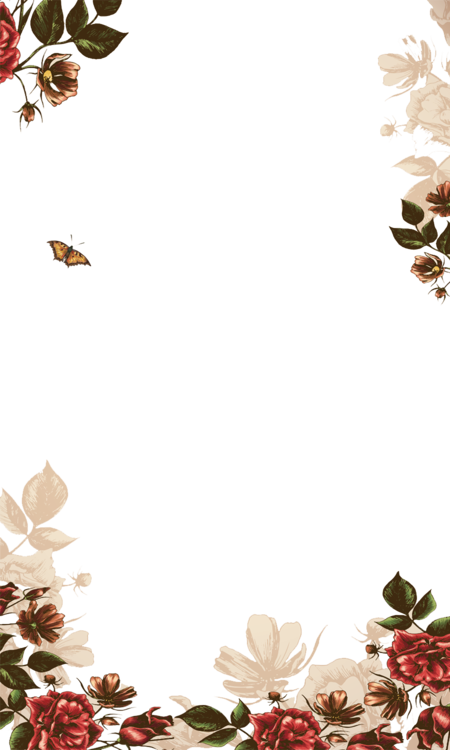 450x750 Watercolor Border Flowers Png - Watercolor Border