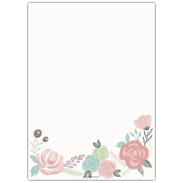 600x600 Watercolor Floral Border Bridal Luncheon Invitations Paperstyle - Watercolor Border