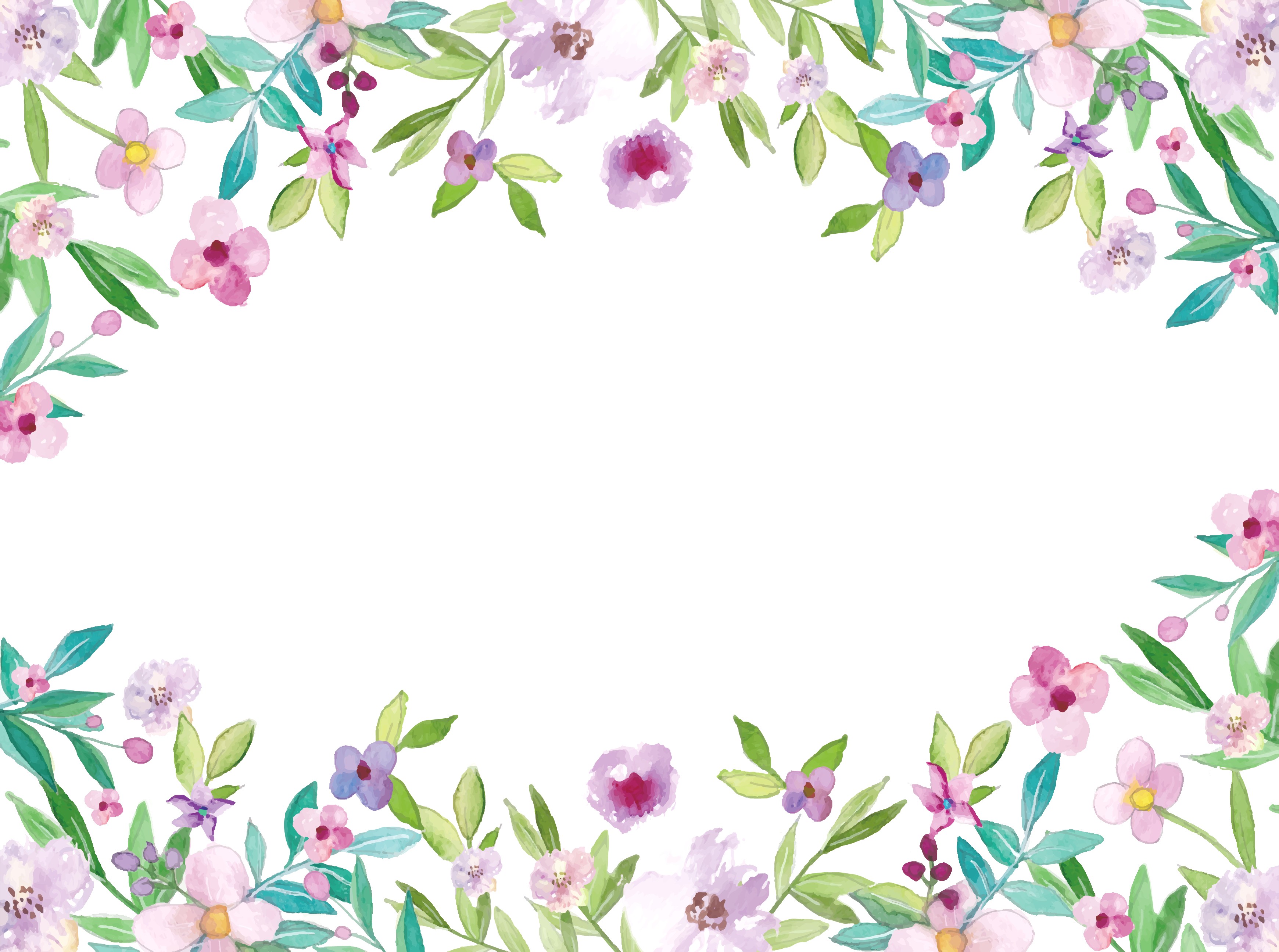 3480x2591 5a2b0156e282e9 Watercolor Flower Border - Watercolor Border