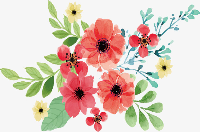 650x430 Pink Watercolor Flowers, Vector Png, Watercolor Plants, Watercolor - Watercolor Bouquet