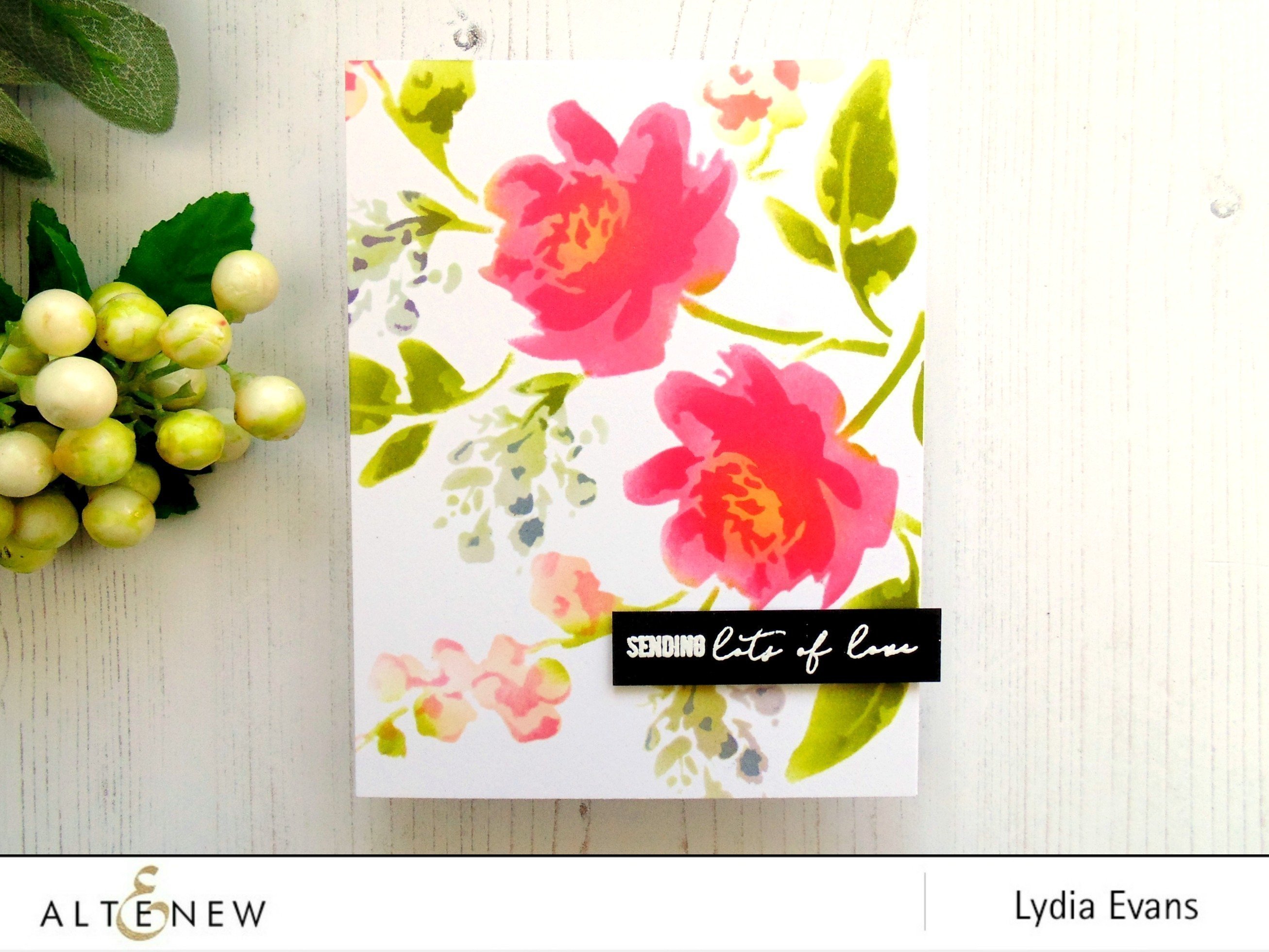 2613x1961 Watercolor Bouquet Stencil Altenew - Watercolor Bouquet