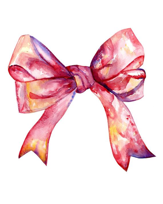 570x713 Print From My Etsy Shop Pink - Watercolor Bow