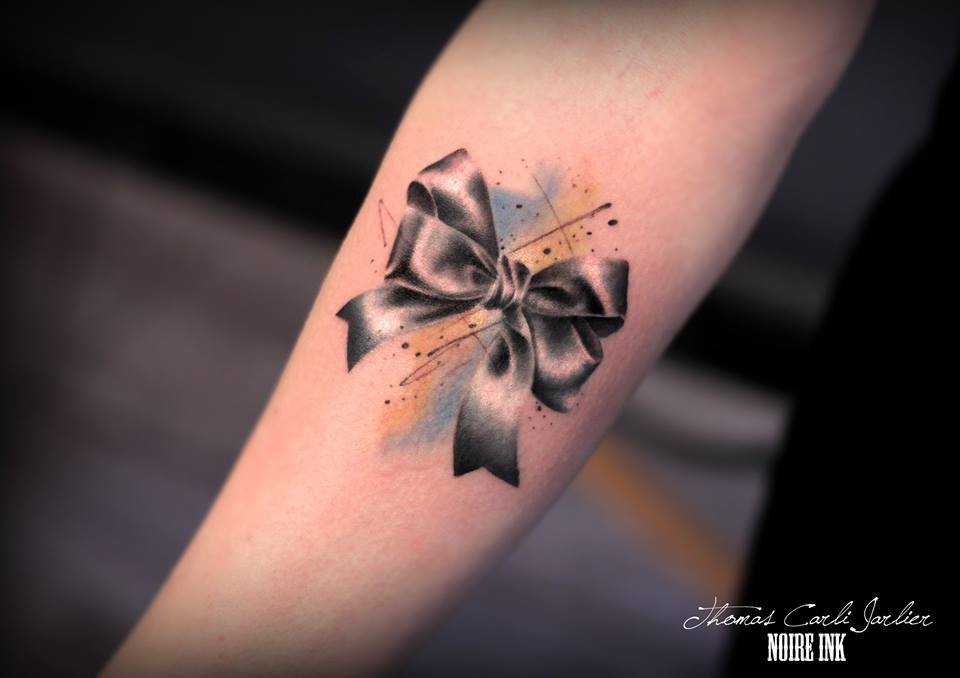 960x678 Latest Bow Tattoos With Meanings - Watercolor Bow Tattoo