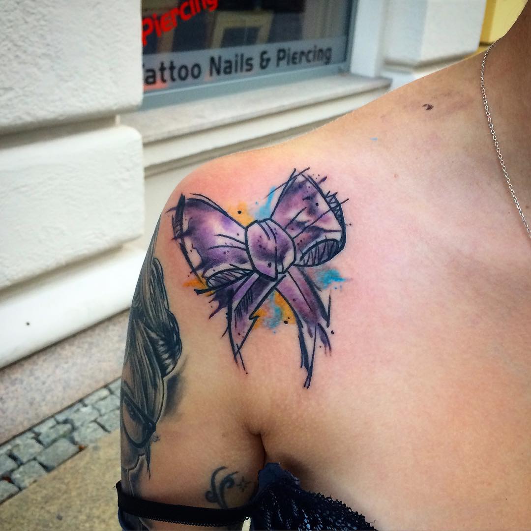 1080x1080 Bow Tie Tattoo Best Tattoo Ideas Gallery - Watercolor Bow Tattoo