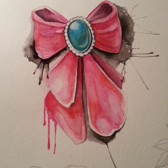 640x640 Bow Action ) Wanna Do This As A Tattoo ! - Watercolor Bow Tattoo