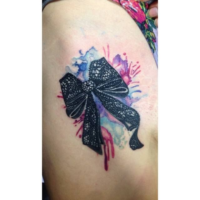 640x640 Chronic Ink Tattoo - Watercolor Bow Tattoo