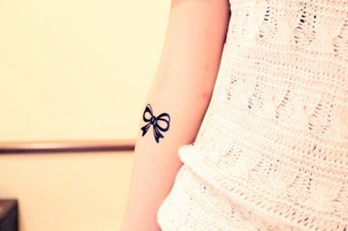 500x333 Little Bow Tattoo Best Tattoo Design Ideas - Watercolor Bow Tattoo