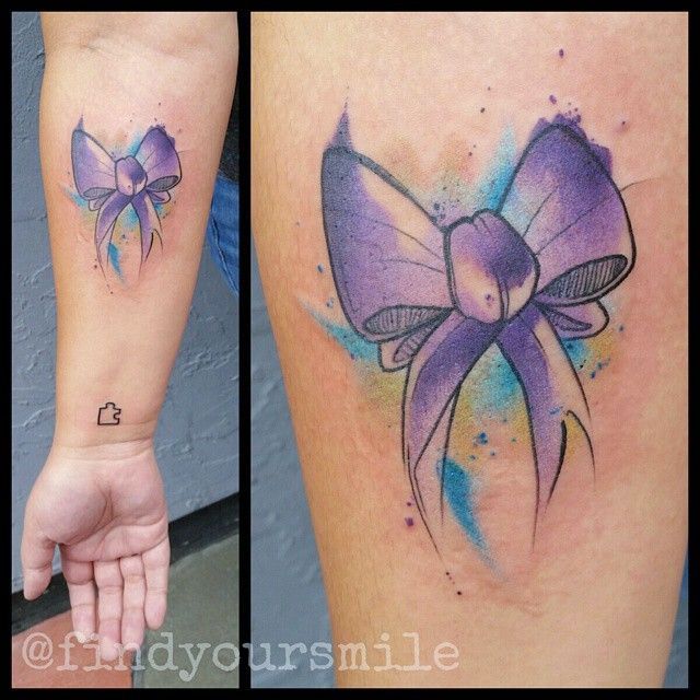 640x640 Watercolor - Watercolor Bow Tattoo