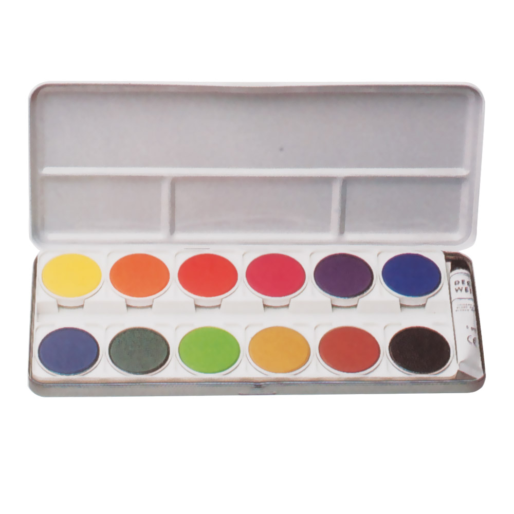 1000x1000 Lukas Watercolor Opaque Set Of 12 In Metal Box Round Pans - Watercolor Box