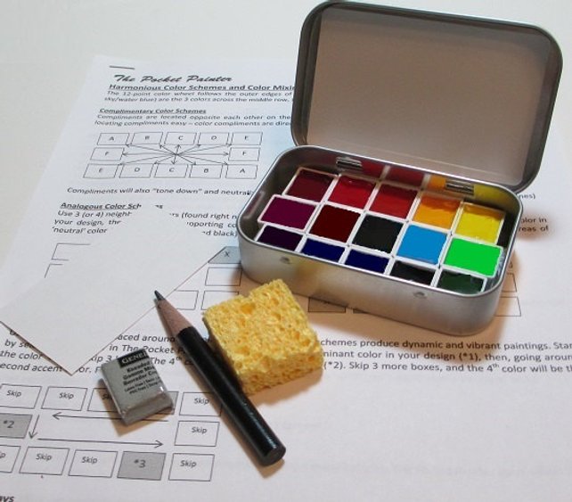 642x563 Mini Watercolor Palette Kit With Artist Grade Paints In Full Etsy - Watercolor Box